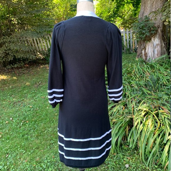 TOP-RATED SELLER! Sonia Rykiel Navy and White 100% Cotton Dress - Picture 4 of 11